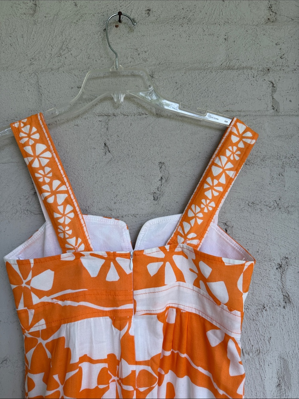 Trina Turk Orange/White Hawaiian Floral Cotton Sundress Size 4 - Picture 8 of 14